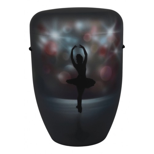 Hand Painted Biodegradable Cremation Ashes Funeral Urn / Casket - Ballerina in the Spotlight - Dancers Pointe